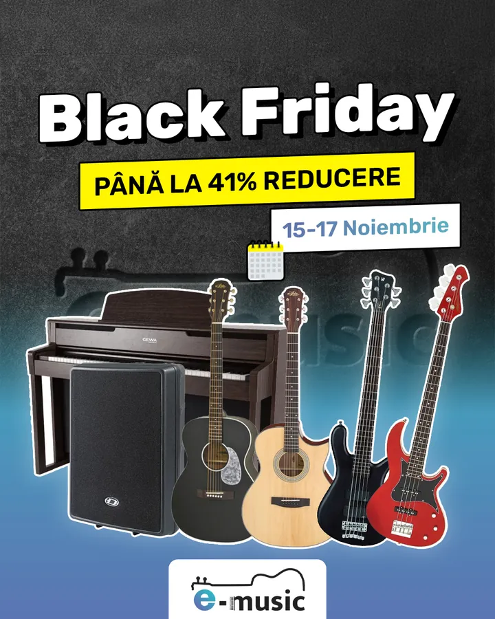 Black Friday carousel hirdetés első lapja hangszer webshopnak